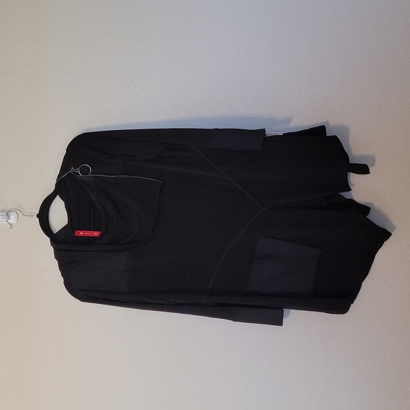 IC by Connie K Asymmetrical Hem and Neckline Blouse Tunic Black Size M - Picture 4 of 10